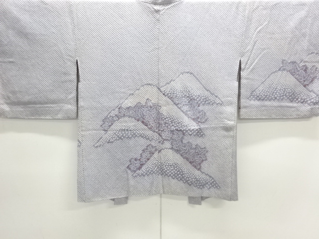 JAPANESE KIMONO / ANTIQUE HAORI / SILK / ALL SHIBORI / MOUNTAIN & MAPLE